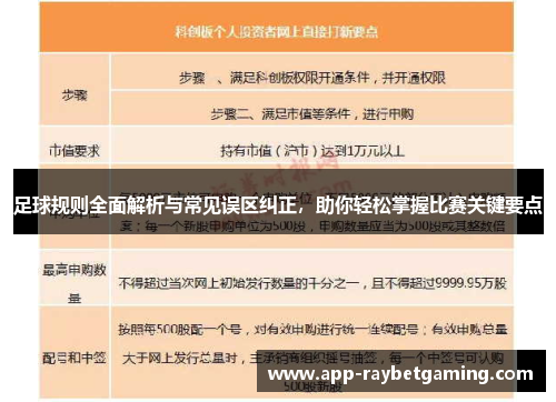 足球规则全面解析与常见误区纠正，助你轻松掌握比赛关键要点